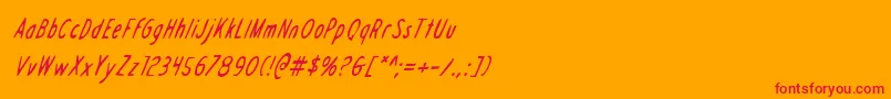 フォントDraftingboardci – オレンジの背景に赤い文字