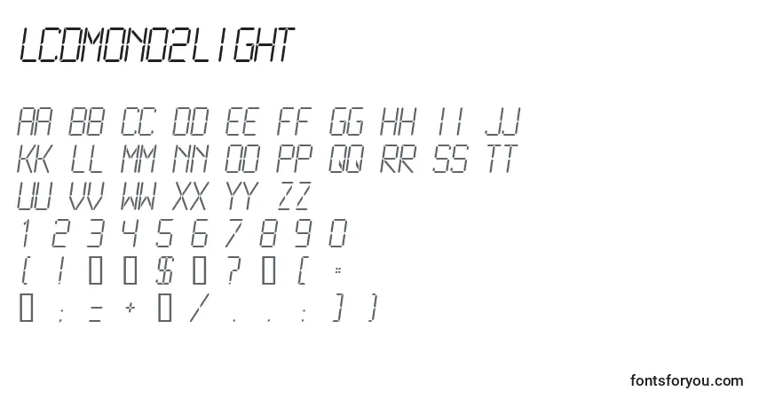 Lcdmono2Light-fontti – aakkoset, numerot, erikoismerkit