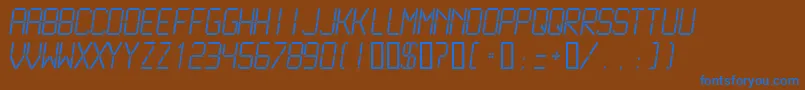 Lcdmono2Light Font – Blue Fonts on Brown Background