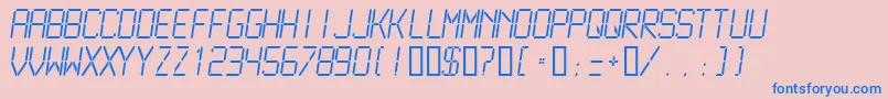 Lcdmono2Light Font – Blue Fonts on Pink Background