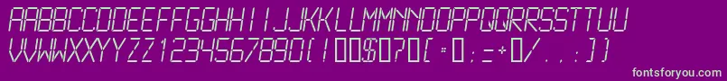 Lcdmono2Light Font – Green Fonts on Purple Background