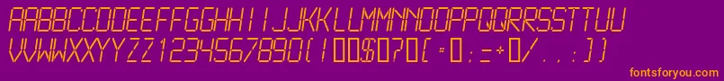 Lcdmono2Light Font – Orange Fonts on Purple Background