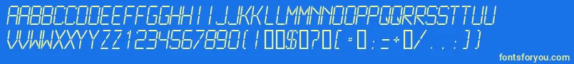 Lcdmono2Light Font – Yellow Fonts on Blue Background