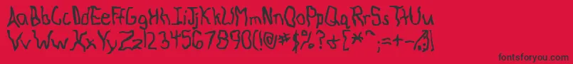 Knocarg Font – Black Fonts on Red Background