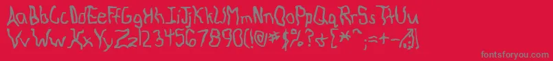 Knocarg Font – Gray Fonts on Red Background