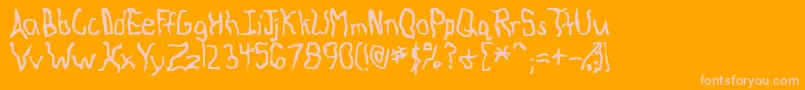 Knocarg Font – Pink Fonts on Orange Background