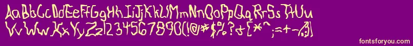 Knocarg Font – Yellow Fonts on Purple Background