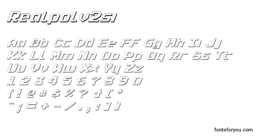 Schriftart Realpolv2si – Alphabet, Zahlen, spezielle Symbole