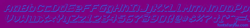 フォントRealpolv2si – 紫色の背景に青い文字
