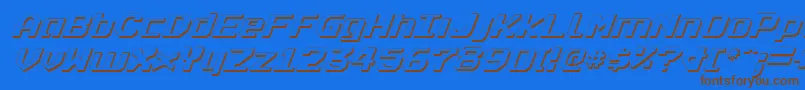 Realpolv2si Font – Brown Fonts on Blue Background