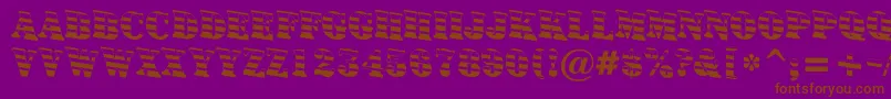 Signboardtitulgrddn-Schriftart – Braune Schriften auf violettem Hintergrund