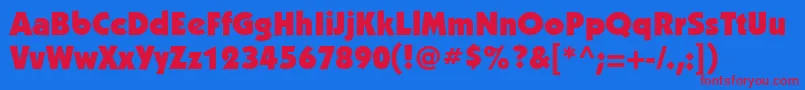 KabeltttUltra Font – Red Fonts on Blue Background