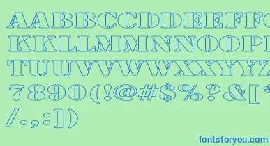 LarchmerehollowExp font – Blue Fonts On Green Background