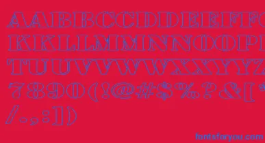 LarchmerehollowExp font – Blue Fonts On Red Background