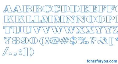 LarchmerehollowExp font – Blue Fonts On White Background