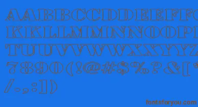 LarchmerehollowExp font – Brown Fonts On Blue Background