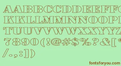 LarchmerehollowExp font – Brown Fonts On Green Background