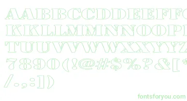 LarchmerehollowExp font – Green Fonts On White Background