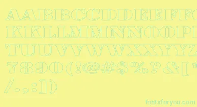 LarchmerehollowExp font – Green Fonts On Yellow Background
