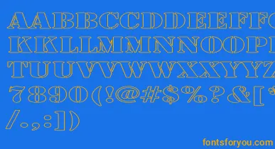 LarchmerehollowExp font – Orange Fonts On Blue Background