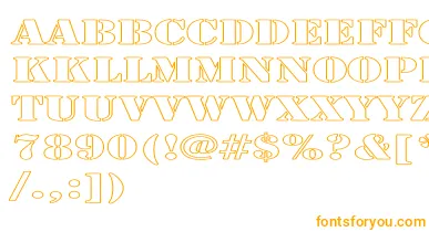 LarchmerehollowExp font – Orange Fonts On White Background