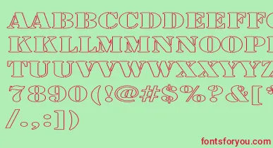 LarchmerehollowExp font – Red Fonts On Green Background