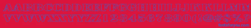 LarchmerehollowExp Font – Blue Fonts on Red Background