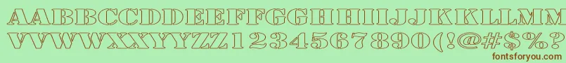 LarchmerehollowExp-fontti – ruskeat fontit vihreällä taustalla