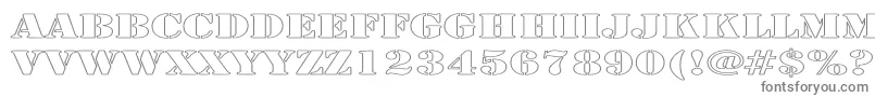 フォントLarchmerehollowExp – 白い背景に灰色の文字
