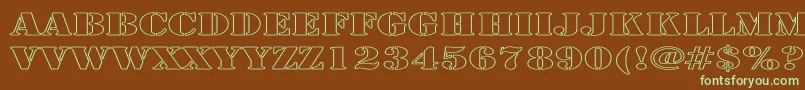 LarchmerehollowExp-fontti – vihreät fontit ruskealla taustalla