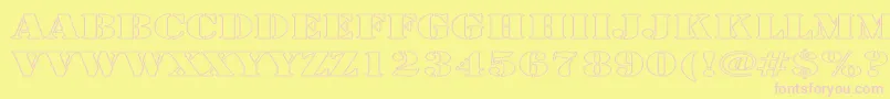 LarchmerehollowExp Font – Pink Fonts on Yellow Background