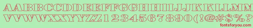 LarchmerehollowExp Font – Red Fonts on Green Background