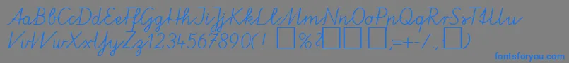 フォントVaPeDb – 灰色の背景に青い文字