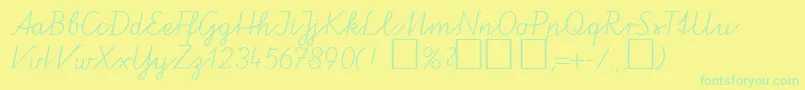 Czcionka VaPeDb – zielone czcionki na żółtym tle