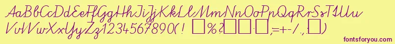 Fonte VaPeDb – fontes roxas em um fundo amarelo