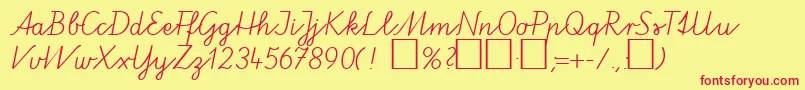 Czcionka VaPeDb – czerwone czcionki na żółtym tle