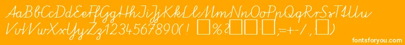 VaPeDb-Schriftart – Weiße Schriften auf orangefarbenem Hintergrund