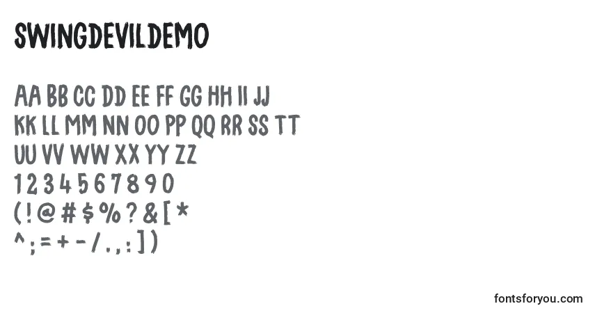Шрифт Swingdevildemo – алфавит, цифры, специальные символы