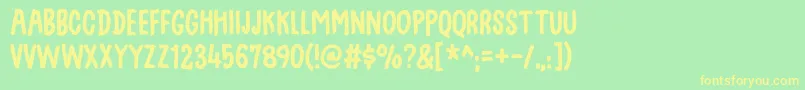 Swingdevildemo Font – Yellow Fonts on Green Background