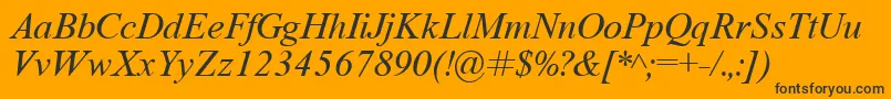 Weitere Informationen zur Tyri-Schriftart Tyri-Schriftart – Schwarze Schriften auf orangefarbenem Hintergrund