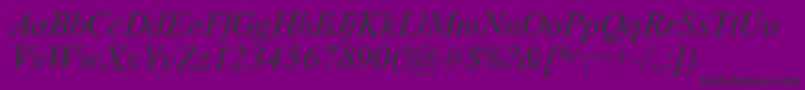 Weitere Informationen zur Tyri-Schriftart Tyri-Schriftart – Schwarze Schriften auf violettem Hintergrund