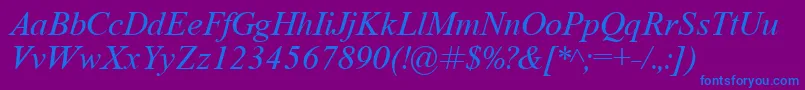 Tyri-Schriftart – Blaue Schriften auf violettem Hintergrund