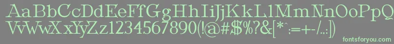 MetropolianText-fontti – vihreät fontit harmaalla taustalla