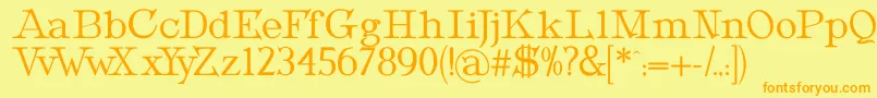 fuente MetropolianText – Fuentes Naranjas Sobre Fondo Amarillo