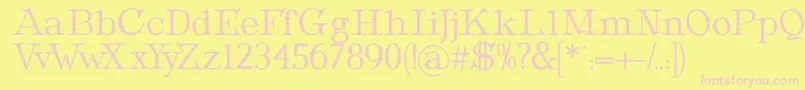 MetropolianText-fontti – vaaleanpunaiset fontit keltaisella taustalla