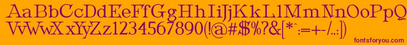 フォントMetropolianText – オレンジの背景に紫のフォント