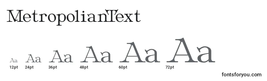 Размеры шрифта MetropolianText (83726)
