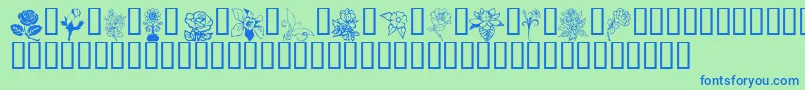 Flord Font – Blue Fonts on Green Background