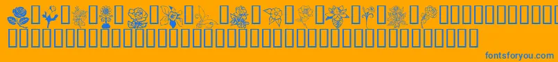 Flord Font – Blue Fonts on Orange Background