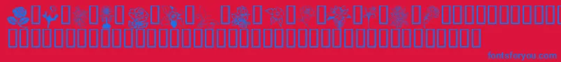 Flord Font – Blue Fonts on Red Background